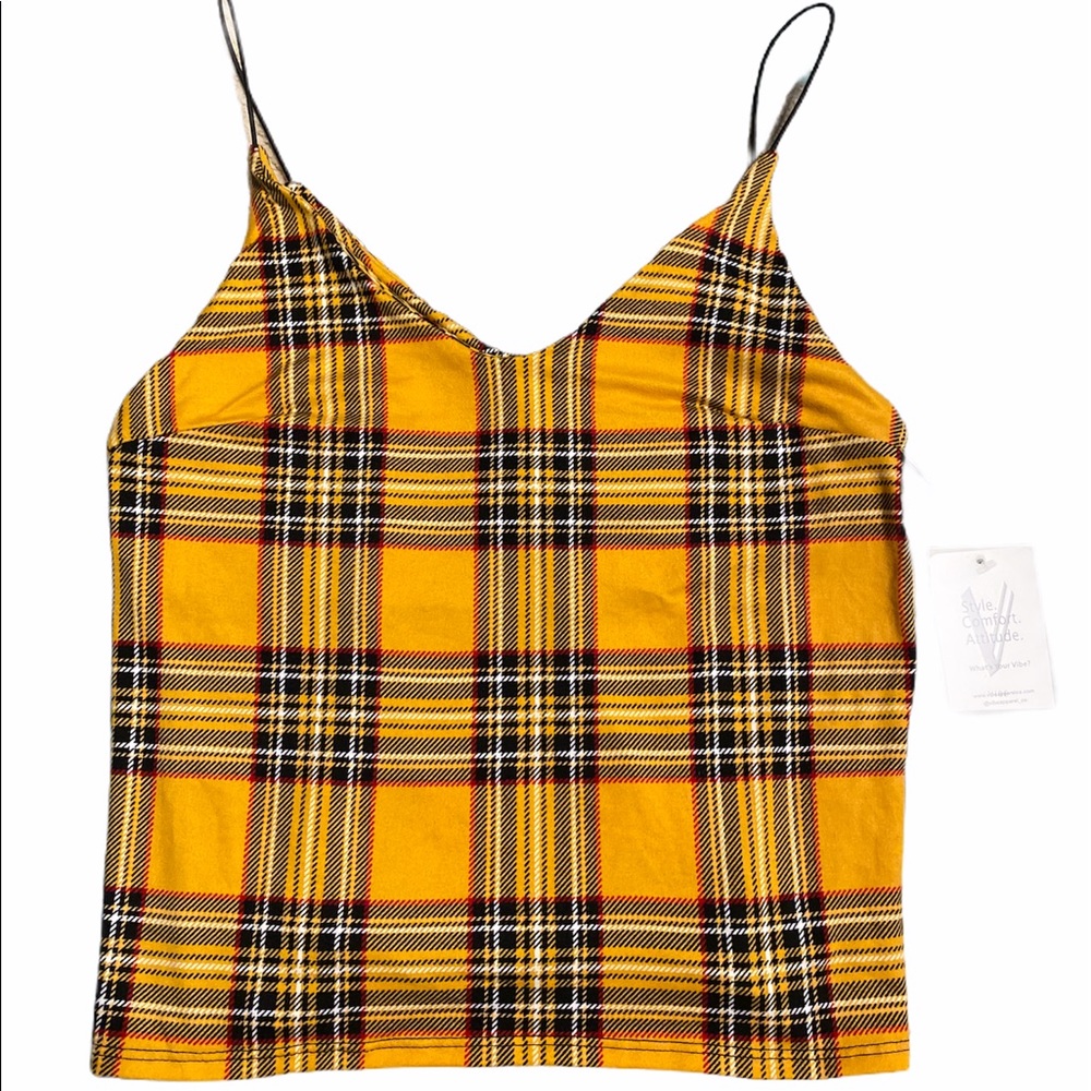 Yellow plaid top